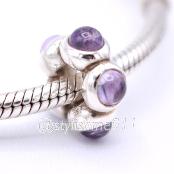 Pandora Jewelry - Rare Authentic Pandora Amethyst Cabochon Charm - 790538AM